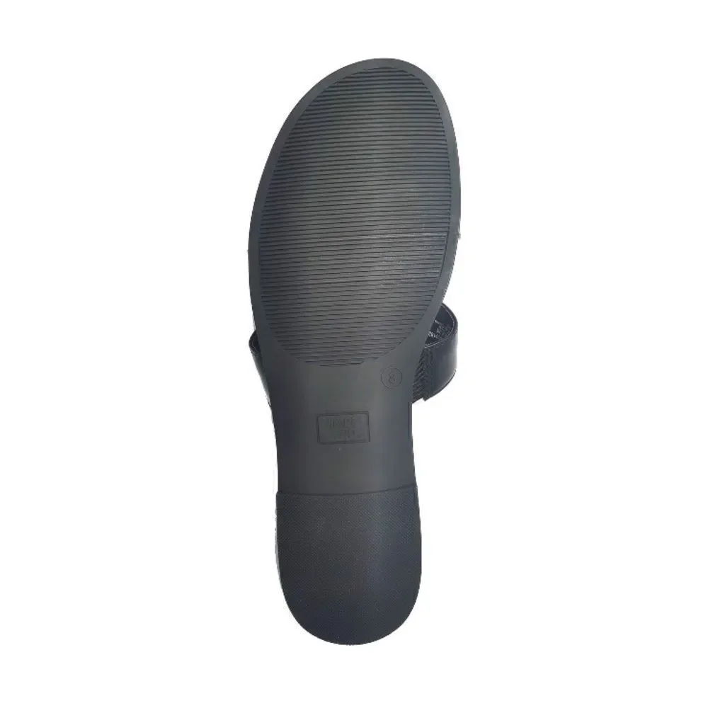 WOMEN’S Black Core H Band Memory Foam Sandals Shoes Size 8